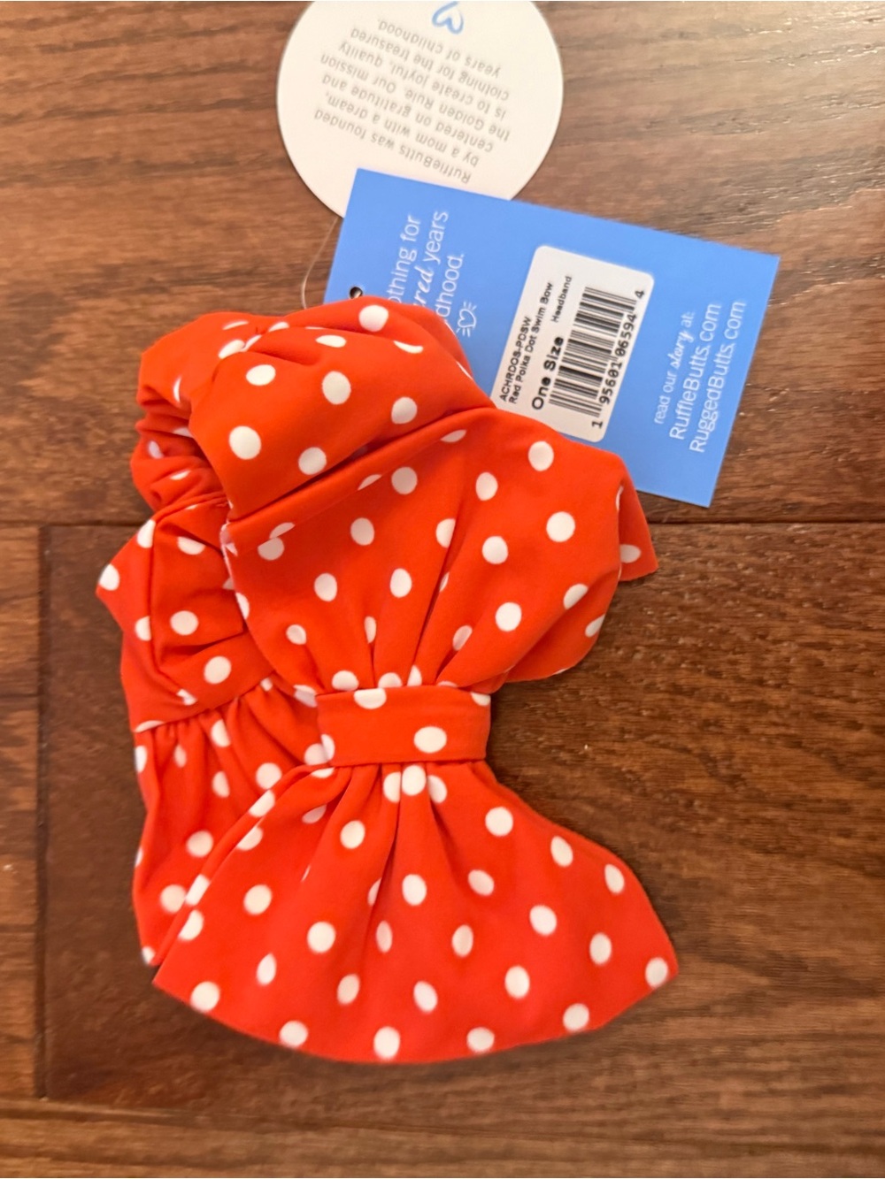Ruffle Butts Orange Polka Dot Bow Headband